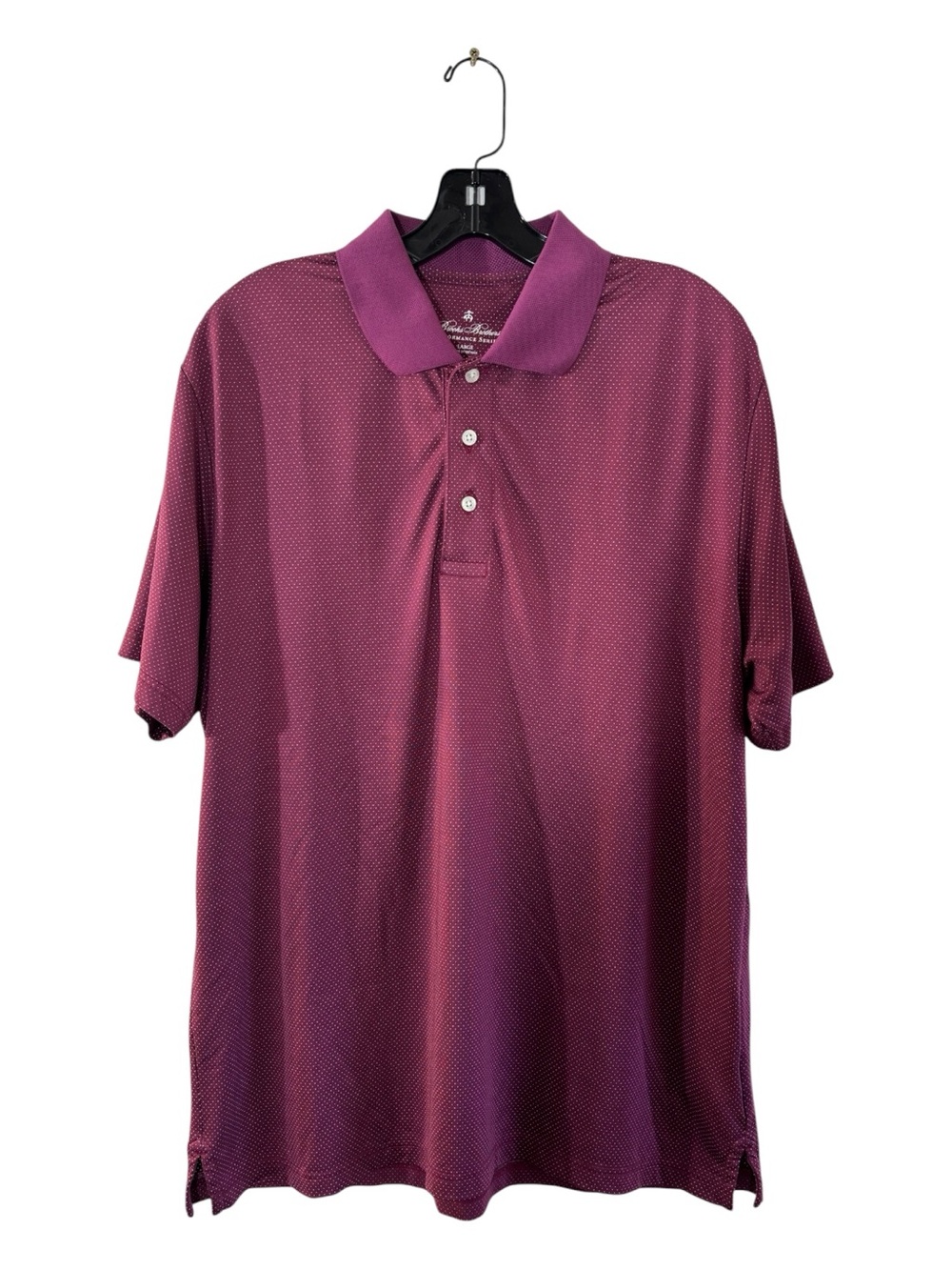 Brooks Brothers Performance Series Polo Shirt Short Sleeve Plum Size Large